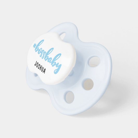 Boy #bossbaby Baby Boss Personalized Name Blue Pacifier (Front Right)