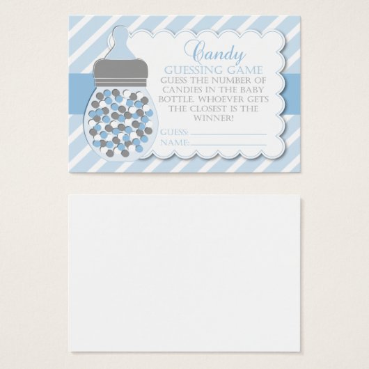 Boy Bottle Baby Shower Guessing Game (Front & Back)