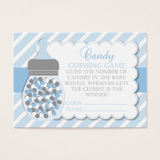 Boy Bottle Baby Shower Guessing Game (Front)