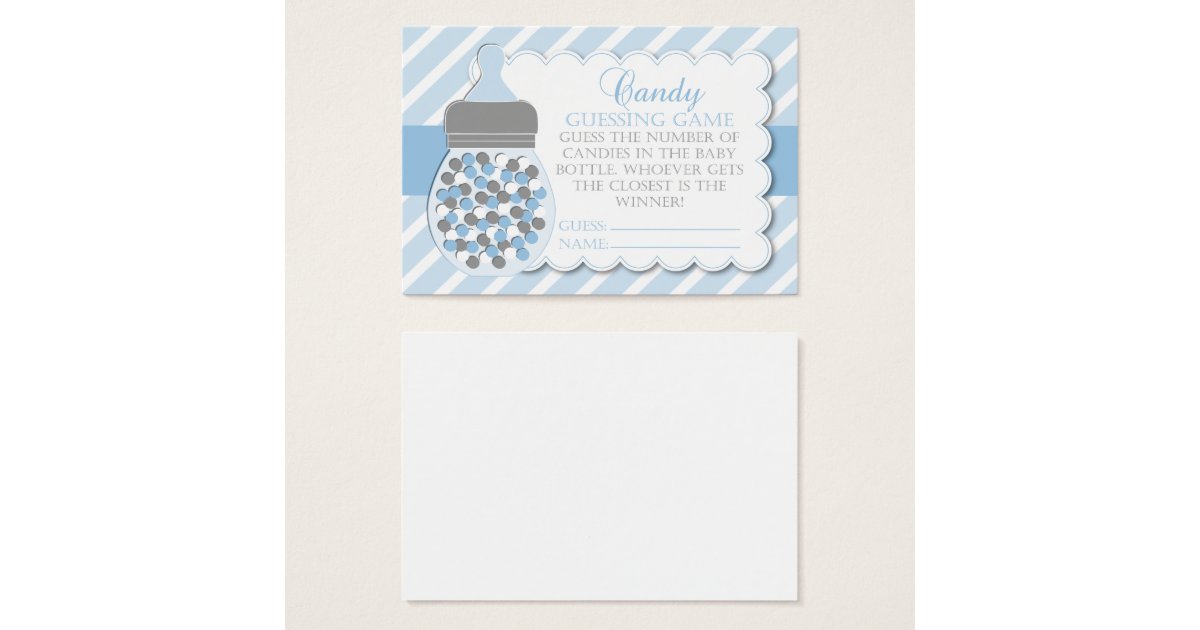 shower baby b a game c Shower Business  Zazzle  Bottle Baby Guessing Game Card Boy