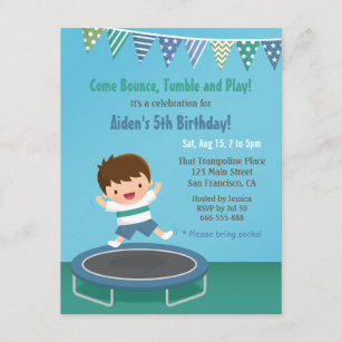 Gymnastic Boy Party Invitation TRY BEFORE You BUY Instant 