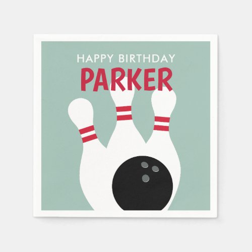 Boy Bowling Birthday Party  Napkins