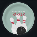 Boy Bowling Birthday Party  Paper Plates<br><div class="desc">Boy Bowling Birthday Party paper plates features cute bowling illustrations.</div>