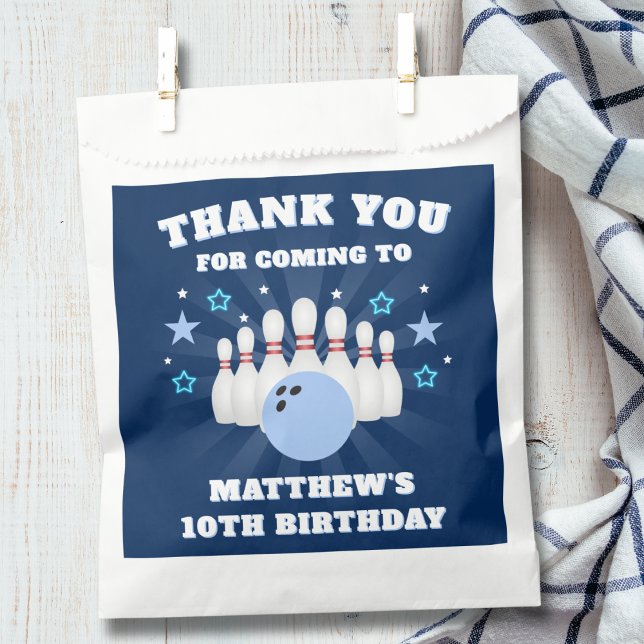Boy Bowling Birthday Thank You Favor Bag (Creator Uploaded)