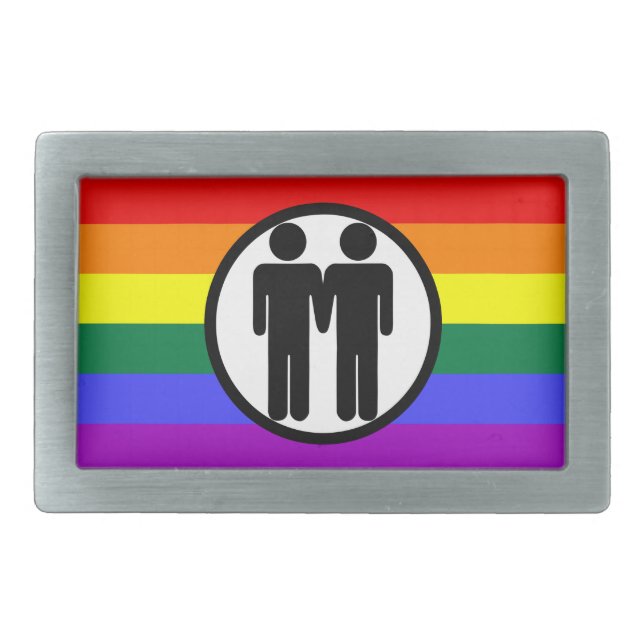 Boy + Boy Rainbow Belt Buckle (Front)