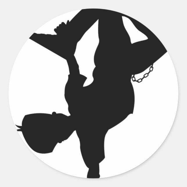 Boy Break Dancer Silhouette Sticker Sheet (Front)