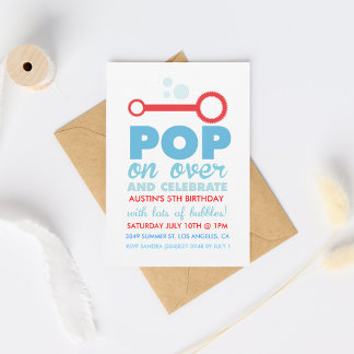 (Boy) Bubble Party Themed Birthday Invite