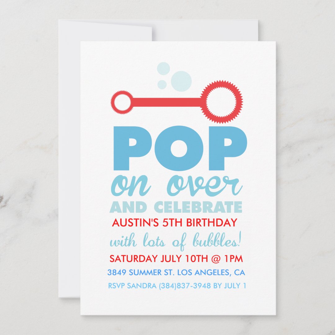 (Boy) Bubble Party Themed Birthday Invite Zazzle
