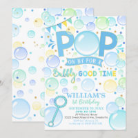 Boy Bubbles Birthday Invitation Pop Birthday