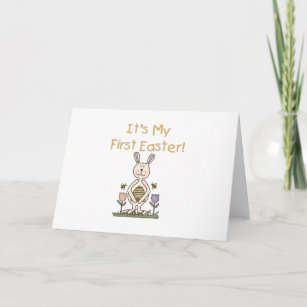 Boy Bunny 1st Easter T-shirts and Gifts Holiday Card