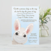 Boy Bunny Rabbit Mask Online Drive By Baby Shower Invitation (Standing Front)