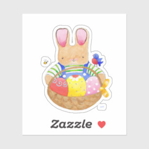 Boy Bunny with Easter Basket Sticker