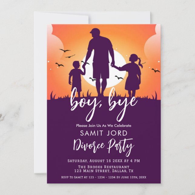 Boy Bye  Divorce Party Invitation (Front)