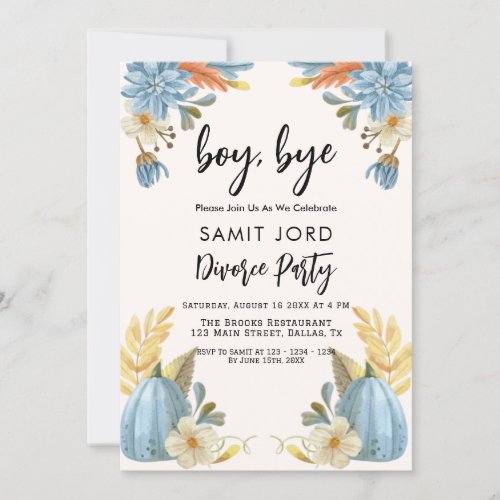 Boy Bye  Divorce Party Invitation