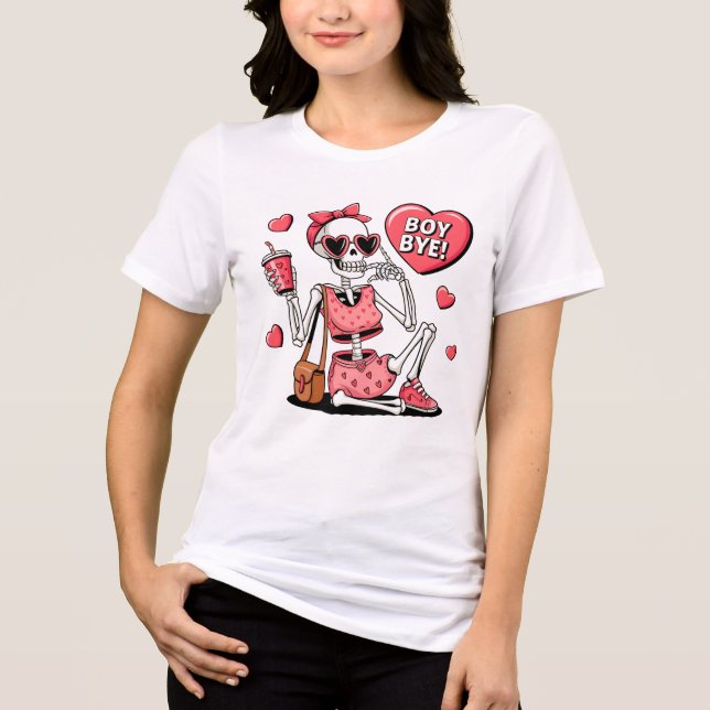 Boy Bye Funny Anti-Valentine's Day  Tri-Blend Shirt (Front)