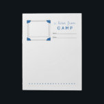 Boy Camp Stationery Camp Letter Notepad<br><div class="desc">This is another version of my fill in letter from camp notepad that I designed, but this one is blank in case your child wants to doodle or write whatever they wish. Perhaps for an older child. The doodle photo box with blue edges is for the child to draw or...</div>