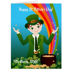 Boy celebrating Birthday on St. Patrick's Day Cards