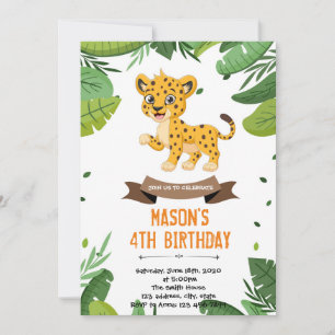Boy cheetah shower invitation