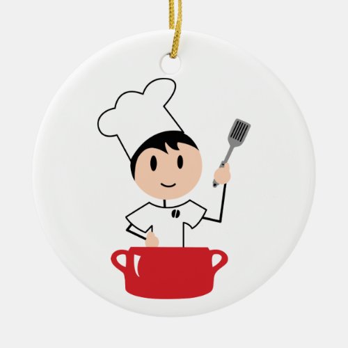 Boy Chef Ceramic Ornament