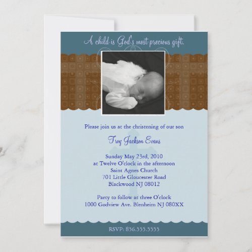 Boy Christening/Baptism Invitation