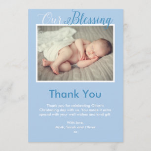 Boy Christening/Baptism Thank You Card