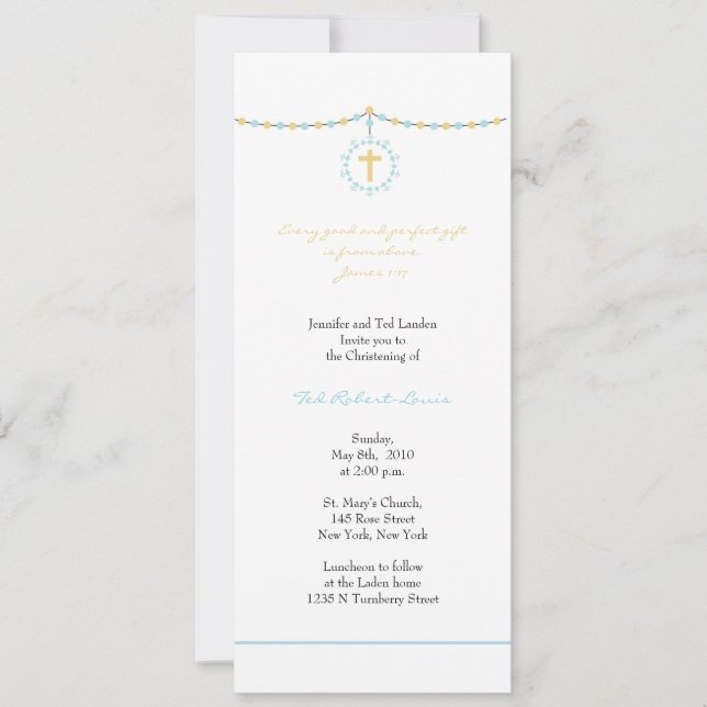 Boy Christening Invitation (Front)