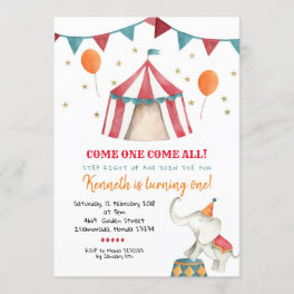 Boy Circus Kid's Birthday Party Invitation