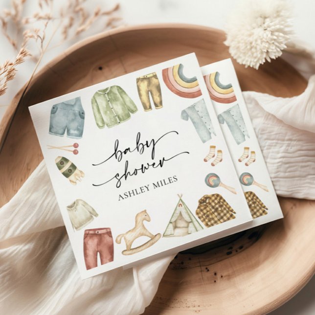 Boy Clothes Baby Shower Napkins (Creator Uploaded)