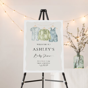 Boy Clothes Baby Shower Welcome Sign