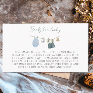  Boy Clothes Watercolor Baby Shower Book for Baby Enclosure Card