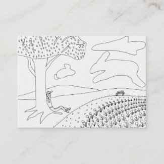 Boy Cloud Gazing in Park Coloring Business Cards