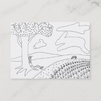 Boy Cloud Gazing in Park Coloring Business Cards