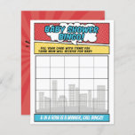 Boy Comic Book Superhero Baby Shower Bingo Game