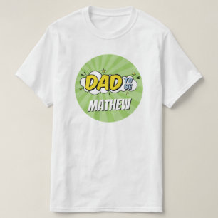 Boy Comic Book Superhero Baby Shower Dad T-Shirt