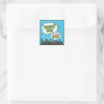 Boy Comic Book Superhero Baby Shower Thank You Square Sticker