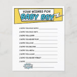 Boy Comic Book Superhero Shower Wishes for Baby