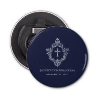 Boy Confirmation Favors Navy Blue Vintage Crest