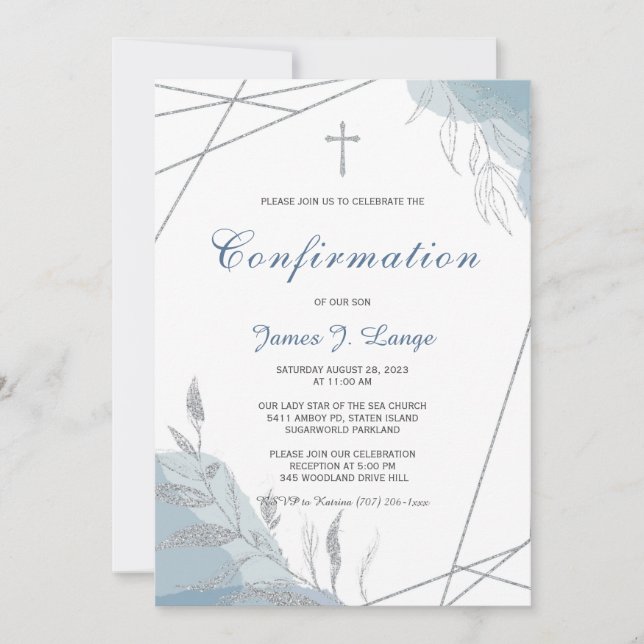 Boy Confirmation Invitation Template (Front)