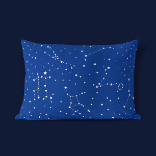 Boy Constellation Blue White Starry Night Sky Pillow Case