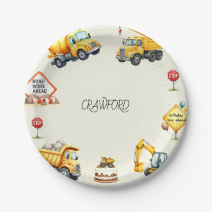 Boy Construction Birthday Party Paper Plates