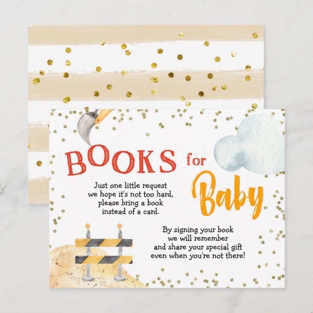 Boy Construction Yellow Truck Books For Baby Invitation Postcard (Front/Back)