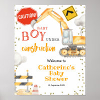 Boy Construction Yellow Truck welcome sign