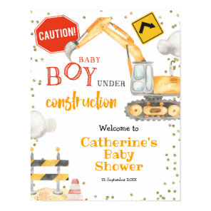 Boy Construction Yellow Truck welcome sign