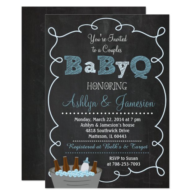 Boy Couples BabyQ BBQ Baby Shower Invitation