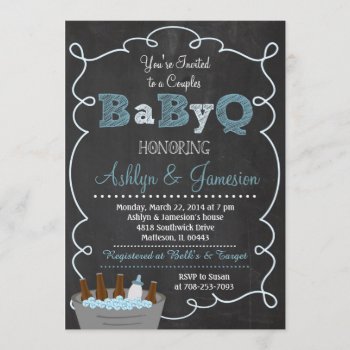 Boy Couples Babyq Bbq Baby Shower Invitation by AshPartyInspiration at Zazzle