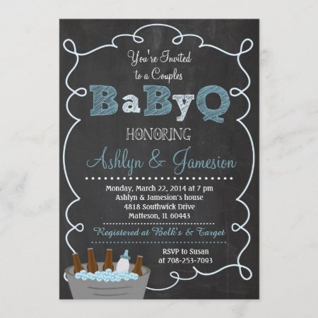 Boy Couples Babyq Bbq Baby Shower Invitation