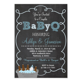 Boy Couples BabyQ BBQ Baby Shower Invitation
