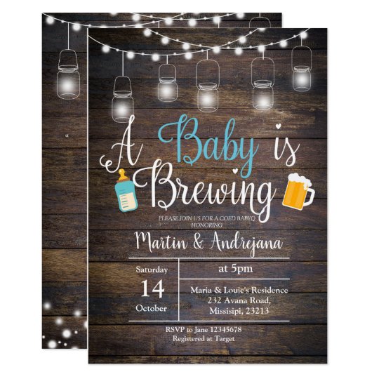 Boy Couples BabyQ BBQ Baby Shower Invitation card | Zazzle.com