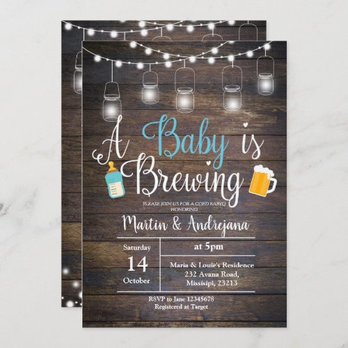 Boy Couples BabyQ BBQ Baby Shower Invitation card