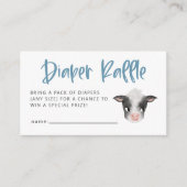 Boy Cow Baby Shower Diaper Raffle Ticket Enclosure Card (Front)